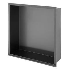 12 X 12 In Stainless Steel Shower Niche - Gunmetal Black, Waterproof, Easy Installation, Corrosion-Resistant