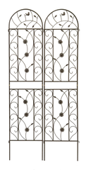 2 Pack Metal Garden Trellis 86.7" X 19.7" Rustproof Trellis For Climbing Plants Outdoor Flower Support Brown