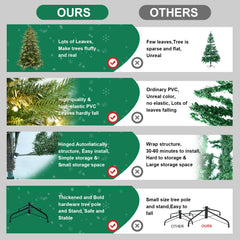 PVC Christmas Tree, Christmas Decorations, Green, With Lights