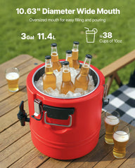 Insulated Beverage Dispenser For Hot & Cold Drinks 3 Gal/11.4L Cooler Jug