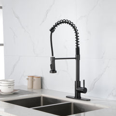 Solid Brass Single Handle Single Rod Downward Spring Kitchen Sink Faucet