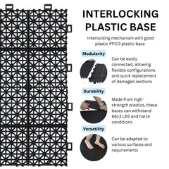 Waterproof Outdoor All-weather Anti Slip Bathroom Black Interlocking Deck