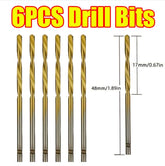 Impact Tough Titanium Nitride Coated Drill Bit 6pcs