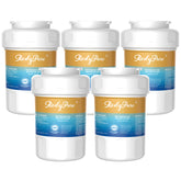5 Pack Refrigerator Water Filter Replacement For GE MWF, SmartWater MWFP, MWFINT, MWFA, GWF, HDX FMG-1, Kenmore 9991, GSE25GSHECSS, WFC1201 Water Filter
