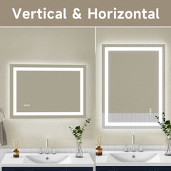 24x32 Inch Frameless Tempered Glass With Dual LED Light Strips For Front And Rear Illumination, Unable To Ship On Weekends, USPS, FedEx