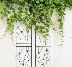 2 Pack Metal Garden Trellis 71" X 19.7" Rustproof Trellis For Climbing Plants Outdoor Flower Support Butterfly Deco Black