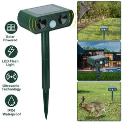 Ultrasonic Animal Repellent Solar Motion Sensor Repellent IPX4 Outdoor Waterproof Type, No Delivery On Weekends