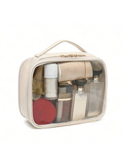 Clear Makeup Bag For Women, Clear Cosmetic Bag Travel Toiletry Bags Makeup Organizer Bag With Detachable Brush Holder Summer Travel, Vacation Home Bathroom Decor Holiday Makeup Organizer Bathroom Acce