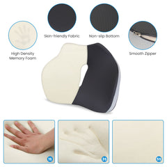 1Pc Memory Foam Seat Cushion Sciatica Pain Relief Cushion Pillow Seat Cushion With Machine Washable Cover For Home Office Car Wheelchair Airplane