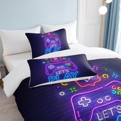 Gaming Duvet Cover Set Twin Full Queen King Size Video Game Controller Bedding Set, Boys Video Games Comforter Cover With 2 Pillow Shams, Bed Set For Boys Girls Bedroom Decor