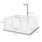 Whelping Box For Puppies With Pee Pad, Pig Rail, Adjustable Door For Small, Medium & Large Breed Dogs Birth,