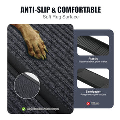 Dog Ramp For Car 65x17 Large Folding Pet Stair Ramps For Truck, SUV, With Non-Slip Surface, Up To 250LBS, Outdoor Dog Car Ramp For Medium Large Dogs, Portable Pet Steps