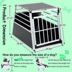 Aluminum Transport Case, Aluminum Car Carrier, Travel Carrier, Suitable For Cats And Dogs, Black And Silver.