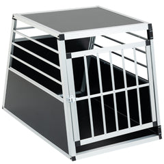 Aluminum Transport Case, Aluminum Car Carrier, Travel Carrier, Suitable For Cats And Dogs, Black And Silver.