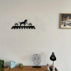 Farmhouse Style Dog Hooks Wall Decor - Rustic Wooden Coat Rack & Key Holder