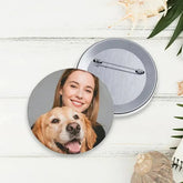 Custom Pet Photo Pins - Cherish Memories With Your Furry Friend - 2.25inch 2 Pcs Must Upload The Image