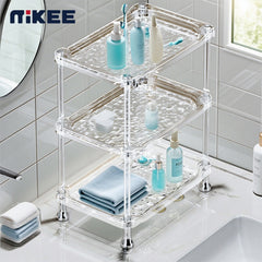 3-layer Bathroom Water Ripple Transparent Shelf