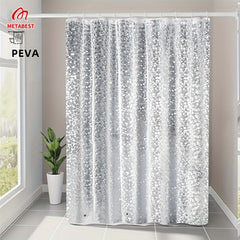 METABEST 3D Pebble Pattern Shower Curtain Liner Durable PEVA Material With Heavy-Duty Magnets, Ideal For Shower Stalls And Bathtubs - 71x71 Inches Comes With 12 Hooks