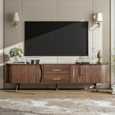 Mid-Century Modern TV Stand For 80 TV, Entertainment Center With Storage For Living Room, Bedroom, Media Console Table With 2 Drawers