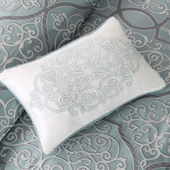 12 Piece Comforter Set With Cotton Bed Sheets Blue King