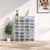 White Small 32PCS 33x23x14cm, Shoebox, Plastic, Grid, Free Combination