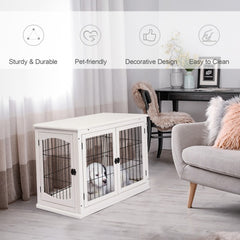 Small Kennel End Table With Two Open Sides And Lockable Door