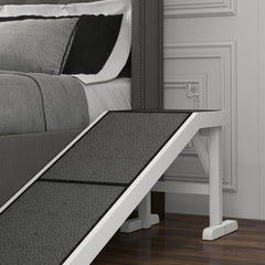 60" Pet Ramp for Dogs & Cats with Non-Slip Carpet, White