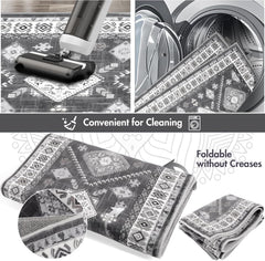 Boho Kitchen Rugs Sets 4 Piece With Runner Floral Kitchen Floor Mat Carpet Farmhouse Kitchen Rugs And Mats Non Skid Washable Runner Rug For Kitchen Floor Sink