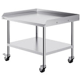 Stainless Steel Work Table, 30 X 36 X 30 Inch Commercial Food Prep Worktable With 4 Wheels, Casters, 3-Sided Backsplash Heavy Duty Prep Worktable, Metal Work Table For Restaurant Home Hotel