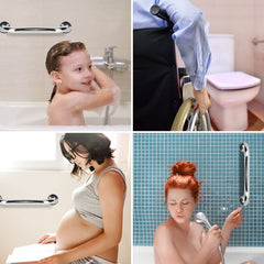 2Pcs Bath Grab Bar 19.7in Sturdy Stainless Steel Shower Safety Handle For Bathtub Toilet Stairway Anti-slip Handrail Balance Bar 220LBS Pull Force