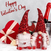 Valentine's Day Gnomes Gifts, Cute Box Raffia Inside, 2 Pcs Handmade Plush Swedish Elf Gnome With Heart Balloon Farmhouse Ornament Centerpiece Decorations For Home Table Décor