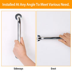 2Pcs Bath Grab Bar 19.7in Sturdy Stainless Steel Shower Safety Handle For Bathtub Toilet Stairway Anti-slip Handrail Balance Bar 220LBS Pull Force