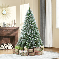 6ft Unlit Snow-Dusted Full Fir Artificial Christmas Tree with Realistic Branches, 61 Pine Cones and 800 Tips