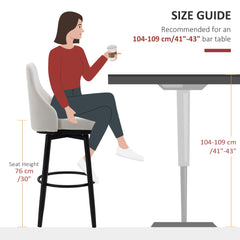 Bar Height Bar Stools Set of 2, Modern 360° Swivel Kitchen Chairs with Steel Legs and Footrest, 29.5 Inch Seat Height Upholstered Barstools for Kitchen Island, Cream White