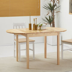 55" Wood Kitchen Table, Drop Leaf Tables for Small Spaces, Natural
