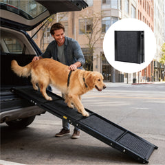 Dog Ramp For Car 65x17 Large Folding Pet Stair Ramps For Truck, SUV, With Non-Slip Surface, Up To 250LBS, Outdoor Dog Car Ramp For Medium Large Dogs, Portable Pet Steps