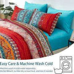 Boho Red Duvet Cover