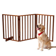 24 Inch Brown Foldable 3-pack Pet Fence