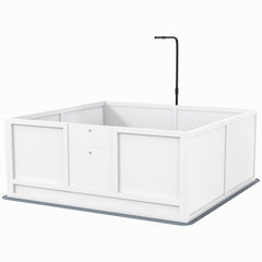Whelping Box for Puppies with Pee Pad, Pig Rail, Adjustable Door for Small, Medium & Large Breed Dogs Birth, 49" x 48"