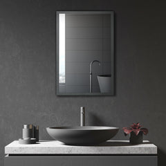 Wall-Mounted Medicine Cabinet with Mirror, Stainless Steel Bathroom Mirror Cabinet Wall Mounted with Storage Shelves for Living Room and Laundry Room, Black