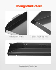 22x16 In Flat Top Griddle Carbon Steel Universal BBQ Grill Pan Cookware