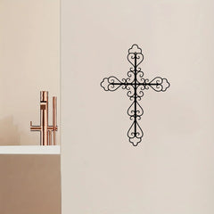 1pc Metal Retro Cross Wall Art Decoration, Metal Artwork, Scene Decoration