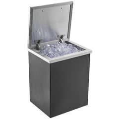 Drop In Ice Chest, 14'L X 12'W X 18'H Stainless Steel Ice Cooler, Commercial Ice Bin With Hinged Cover, 40 Qt Outdoor Kitchen Ice Bar, Drain-pipe And Drain Plug Included, For Cold Wine Beer