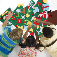 DIY Felt Christmas Tree 41Pcs Detachable Ornaments For Kids Toddler Wall Hanging Christmas Decoration Xmas Gift