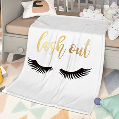 Long Eyelashes Printed Throw Blanket Plush Fluffy Flannel Fleece Blanket Soft Throws For Sofa Couch And Bed 30x40 50x60 60x80