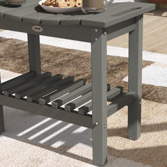 HDPE Shower Bench, Waterproof Shower Stool with Handle, Storage Shelf, Non-Slip Pads for Indoor Outdoor, Dark Gray