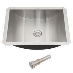 Brushed Nickel Stainless Steel Undermount Bathroom Sink With Pop-Up Drain, Easy To Clean, Durable, Noise-Reducing