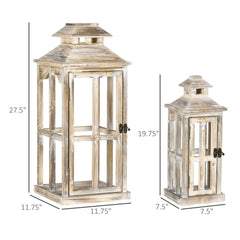 2 Pack 28"/20" Large Rustic Lantern Decorative