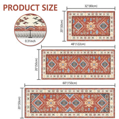 Boho Kitchen Rug Sets 3 Piece With Runner Non Slip Kitchen Rugs And Mats Washable Kitchen Mats For Floor Thick Kitchen Floor Mat Carpet Runner Rugs For Hallway Laundry Holiday Decor