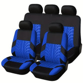 5 Piece Full Set Car Seat Covers Universal Fit For Cars Trucks & SUVs Non-Slip Soft & Warm Automotive Seat Covers & Accessories Blue